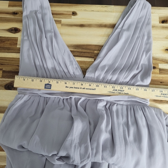 Lulu's Heavenly Hues Women's XL Light Grey Maxi Dress Bridesmaid Party Prom - Picture 15 of 15